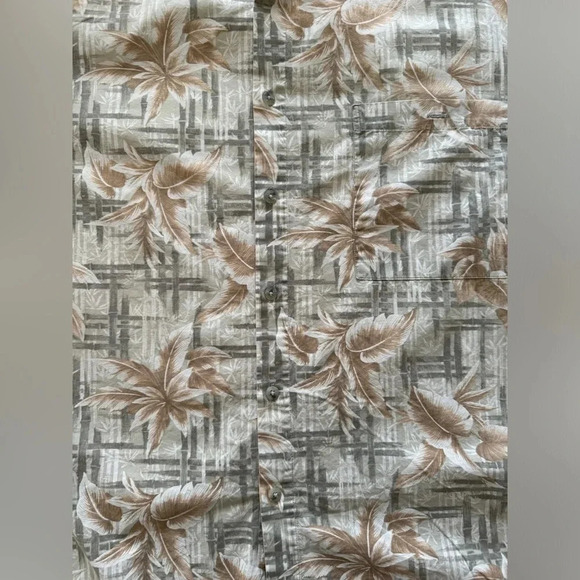 Pierre Cardin Shirt Mens XL 100% Cotton Tropical Hawaiian Palm Floral Button - Picture 3 of 4